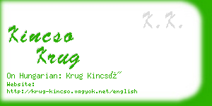 kincso krug business card